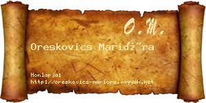 Oreskovics Marióra névjegykártya